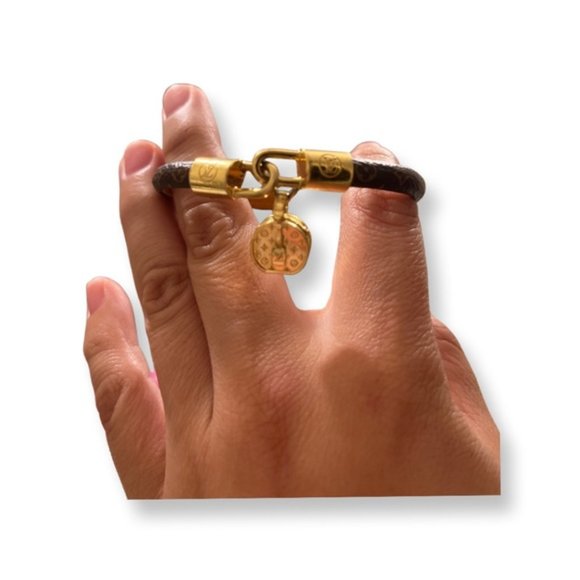 Louis Vuitton | Bracelet | Monogram | LV Tribute | Brown & Gold. - Picture 2 of 3